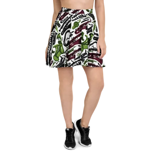 Brass And Burgundy on a Skater Skirt
