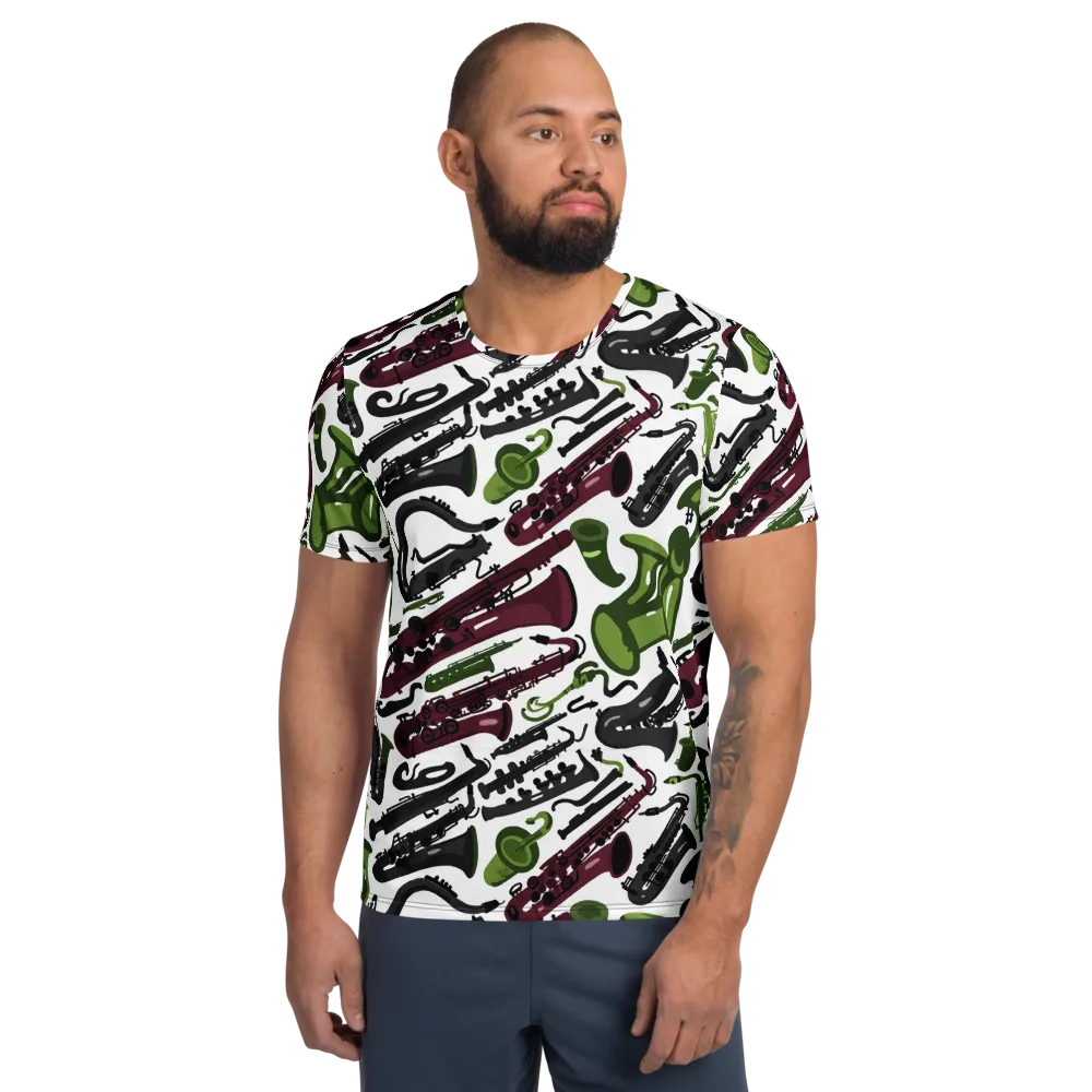 Brass And Burgundy on Men's Athletic T-Shirt — Front