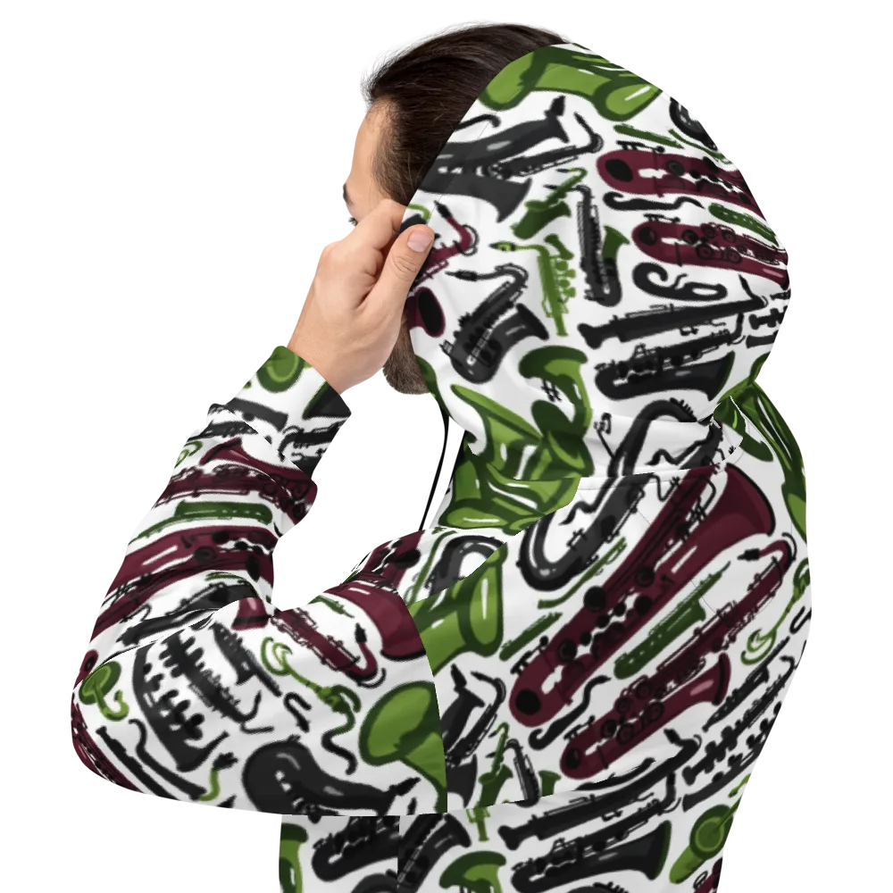 Brass And Burgundy on Hoodie — Back