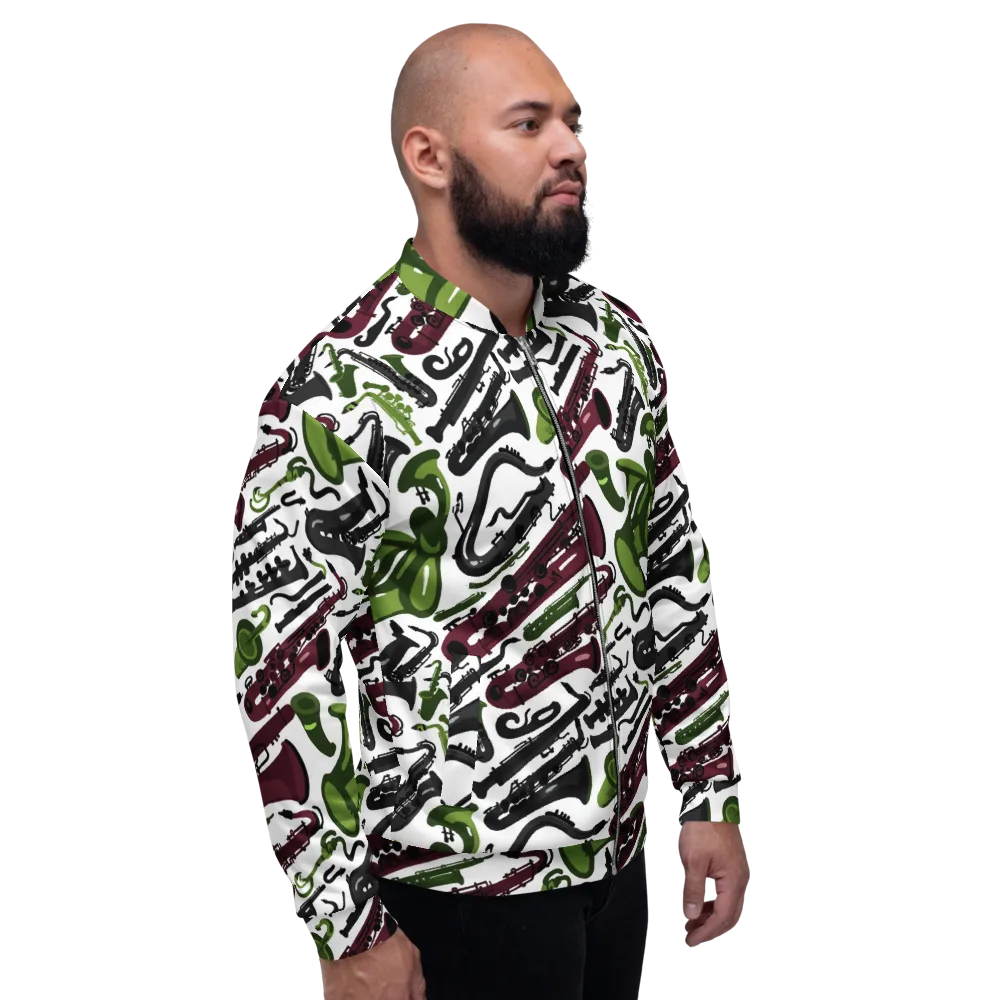 Brass And Burgundy on Bomber Jacket — Right
