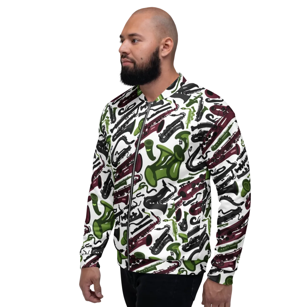 Brass And Burgundy on Bomber Jacket — Left