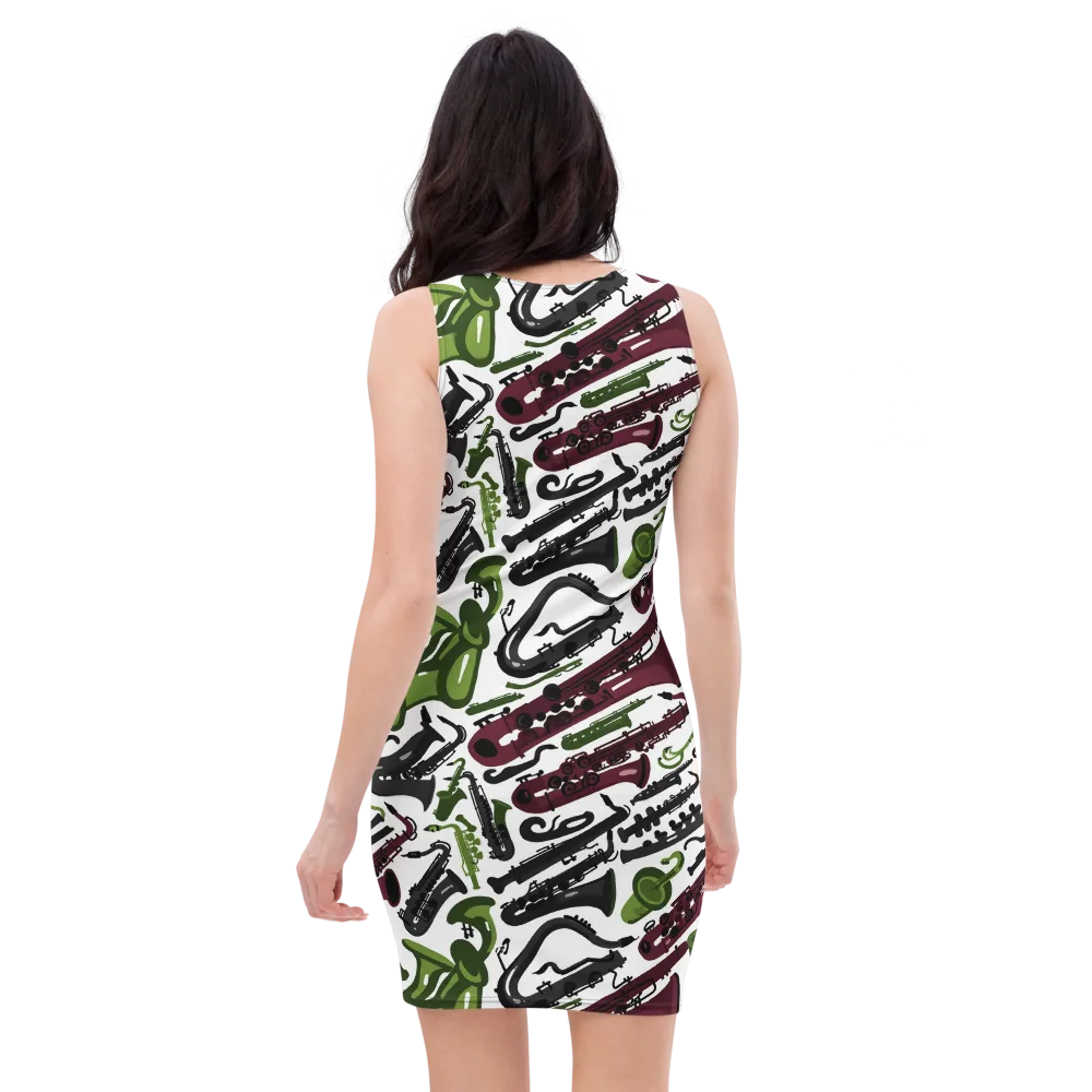 Brass And Burgundy on Bodycon Dress — Back