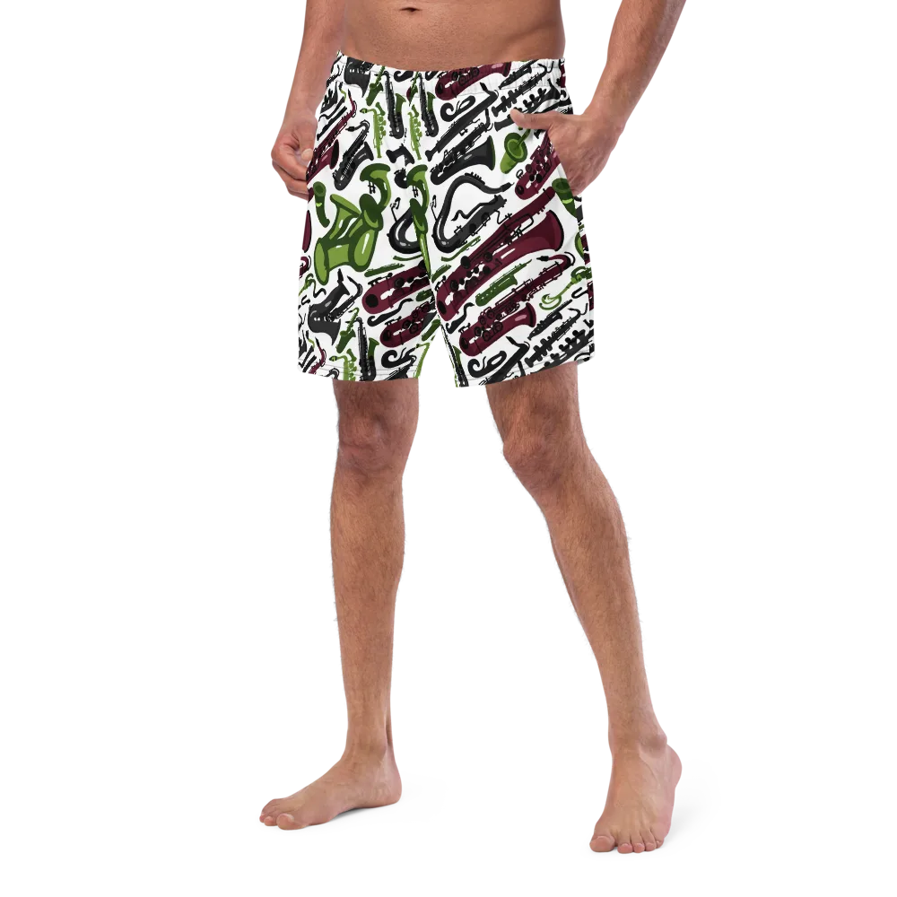 Brass And Burgundy on Swim Trunks — Left Front