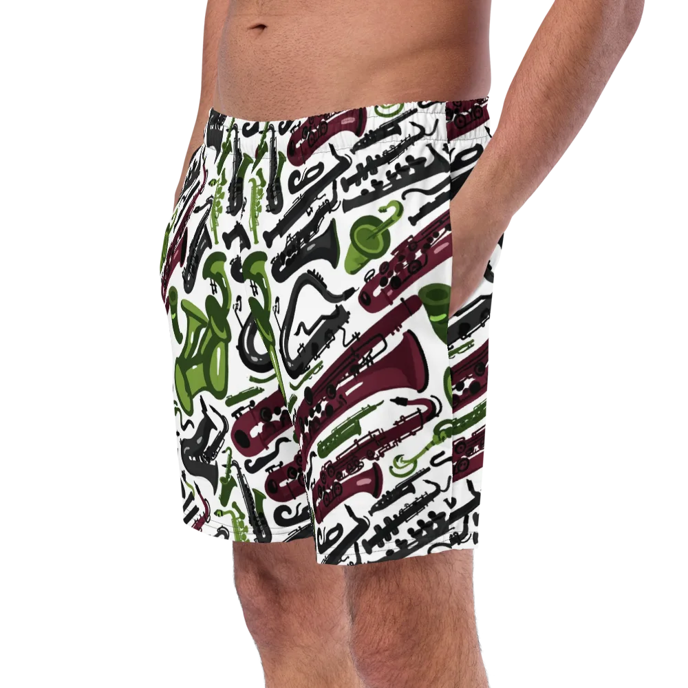 Brass And Burgundy on Swim Trunks — Left Front