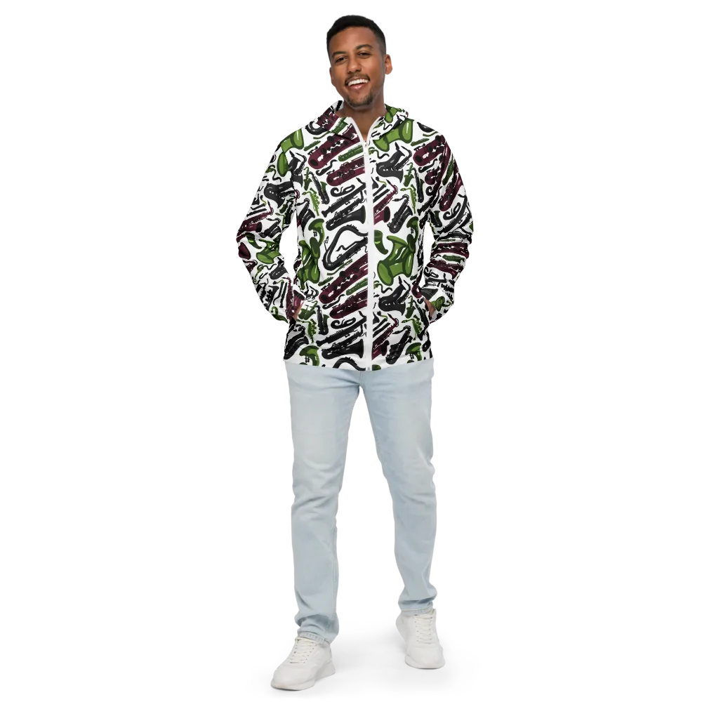 Brass And Burgundy on Men's Windbreaker — Front