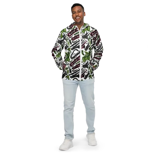 Brass And Burgundy on a Men's Windbreaker