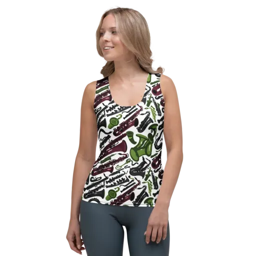 Brass And Burgundy on a Women's Tank Top