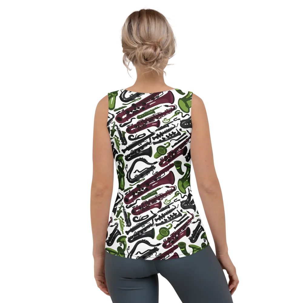 Brass And Burgundy on Women's Tank Top — Back