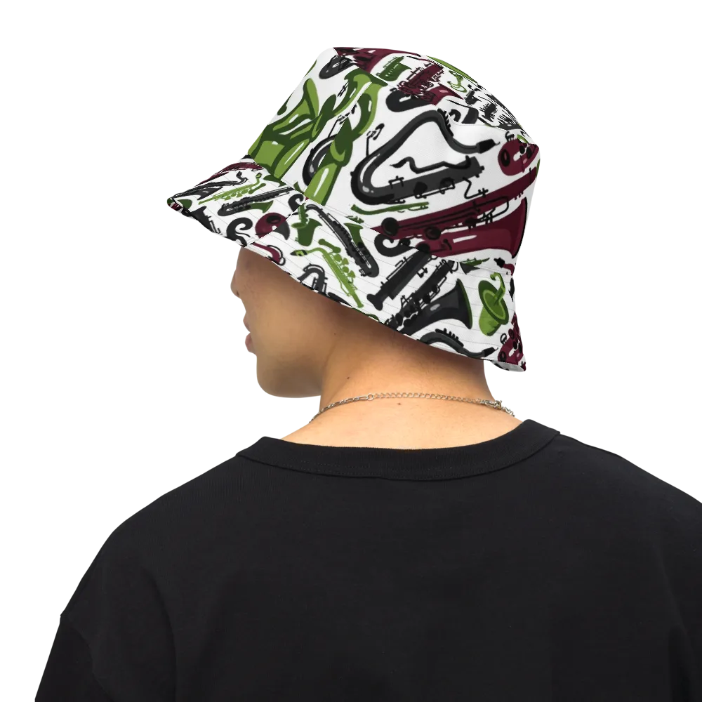 Brass And Burgundy on Reversible Bucket Hat — Back Inside