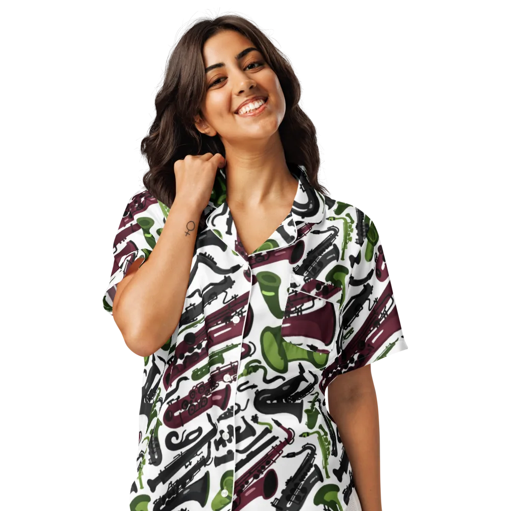 Brass And Burgundy on Women's Short Sleeve Pajama Top — Front