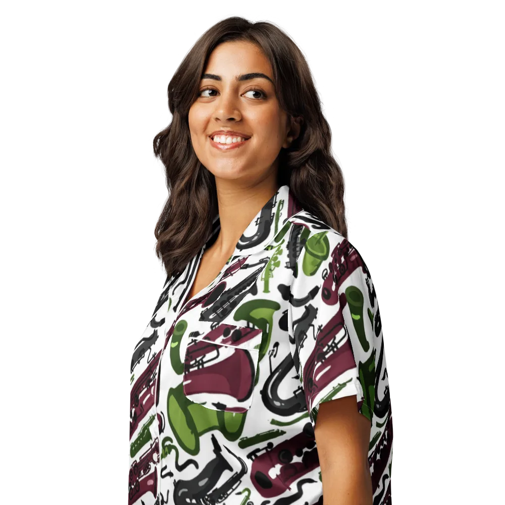 Brass And Burgundy on Women's Short Sleeve Pajama Top — Left Front