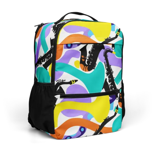 Neon Brass Parade on a Utility Backpack