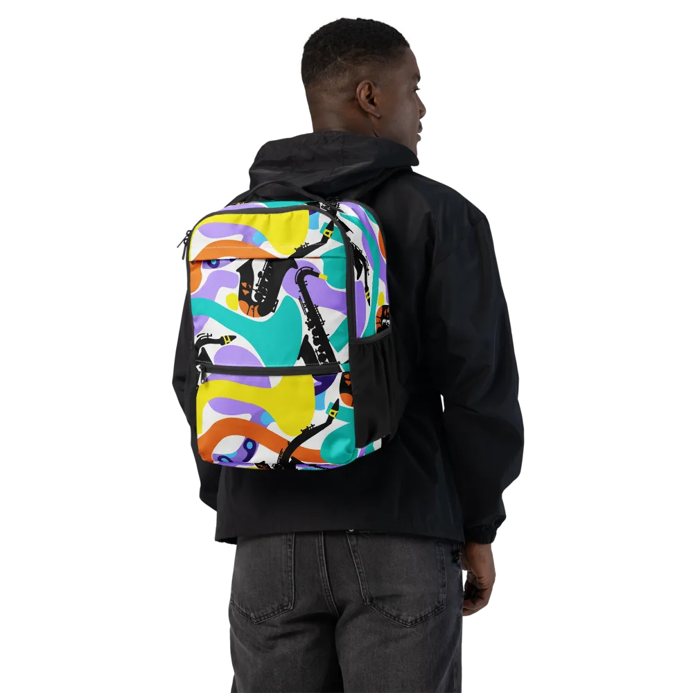 Neon Brass Parade on Utility Backpack — Back