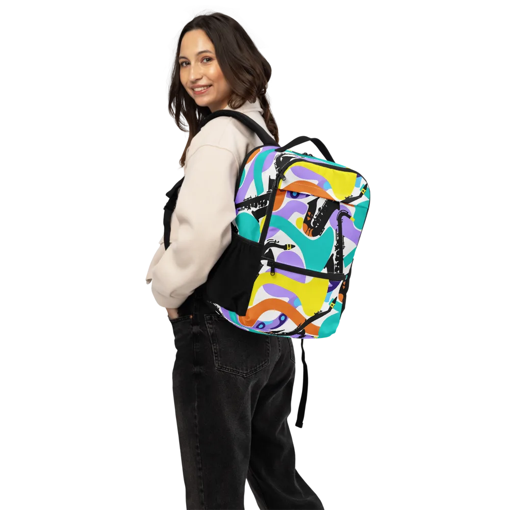 Neon Brass Parade on Utility Backpack — Back