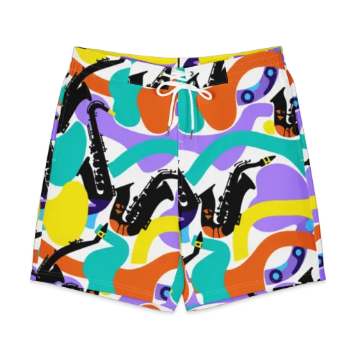 Neon Brass Parade on a Men's Board Shorts