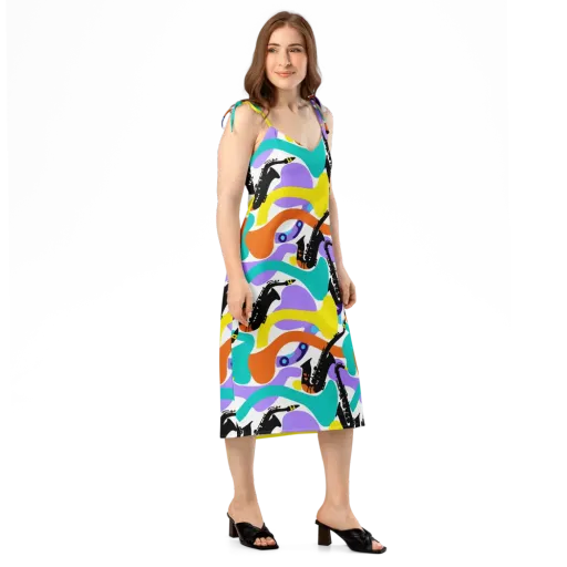 Neon Brass Parade on a Slip Dress