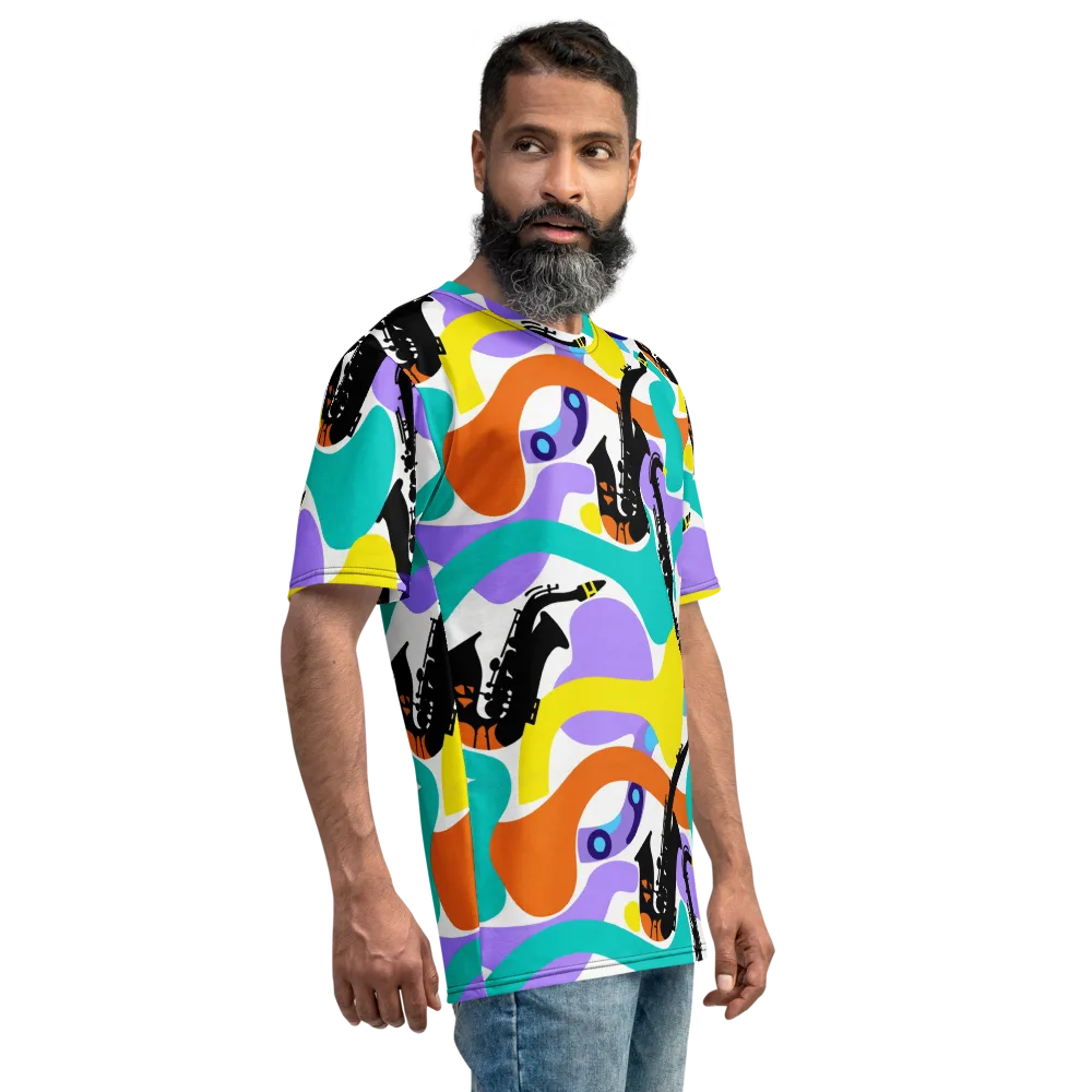 Neon Brass Parade on Men's Crew Neck T-Shirt — Right