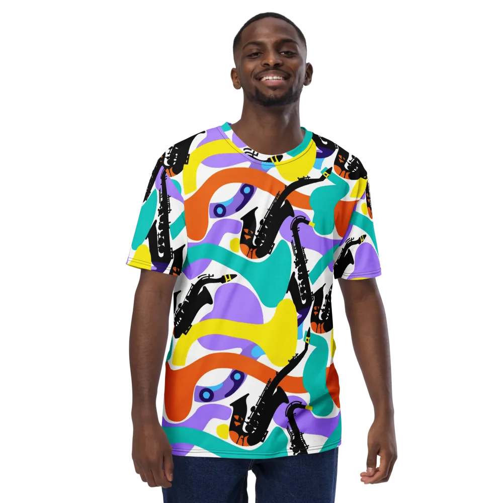 Neon Brass Parade on Men's Crew Neck T-Shirt — Front