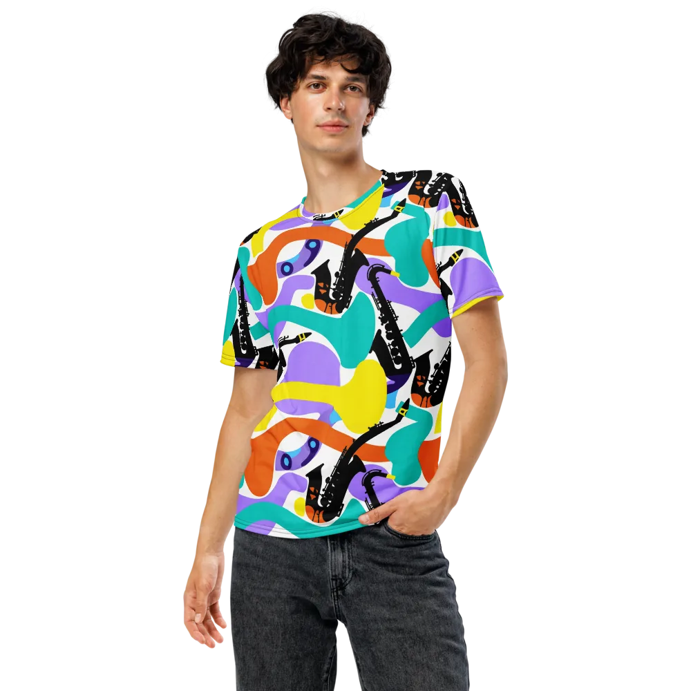 Neon Brass Parade on Men's Crew Neck T-Shirt — Front