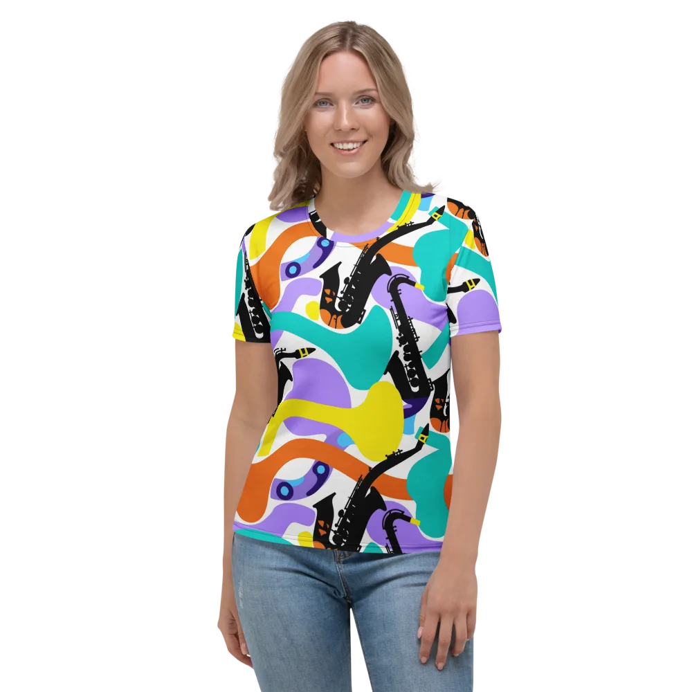 Neon Brass Parade on Women's Crew Neck T-Shirt — Front
