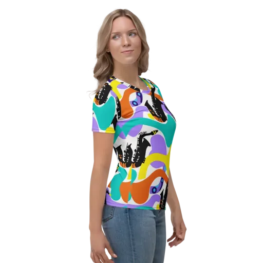 Neon Brass Parade on a Women's Crew Neck T-Shirt