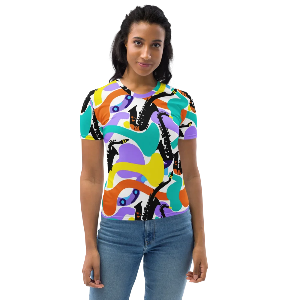Neon Brass Parade on Women's Crew Neck T-Shirt — Front