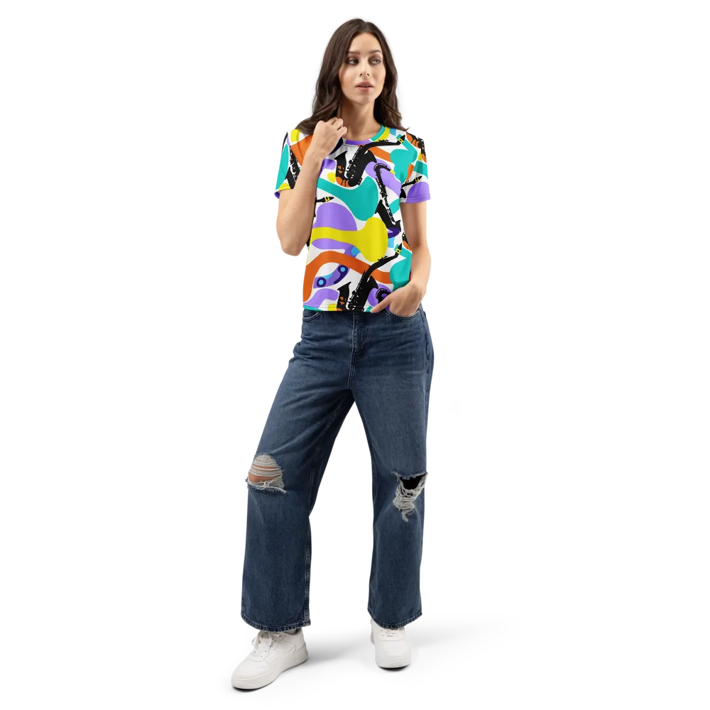 Neon Brass Parade on Women's Crew Neck T-Shirt — Front