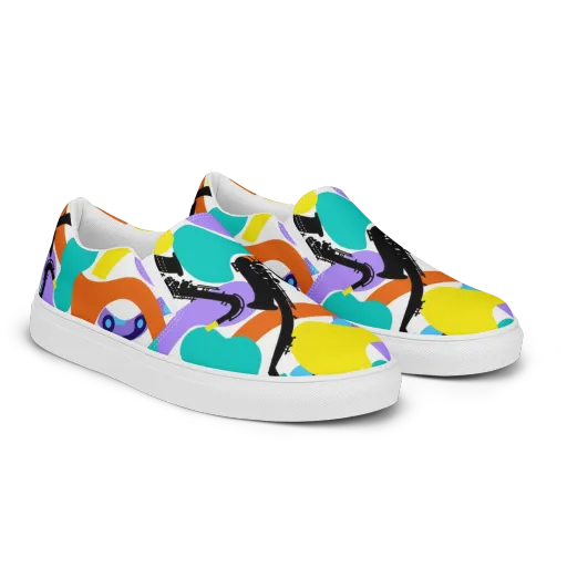 Neon Brass Parade on a Men's Slip-On Canvas Shoes