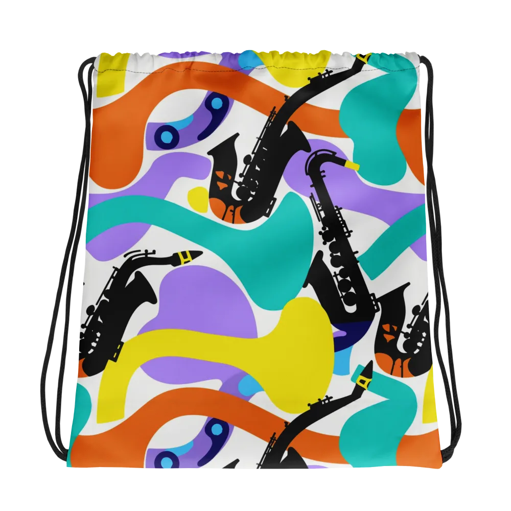 Neon Brass Parade on Drawstring Bag — Photo