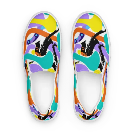 Neon Brass Parade on a Women's Slip-On Canvas Shoes