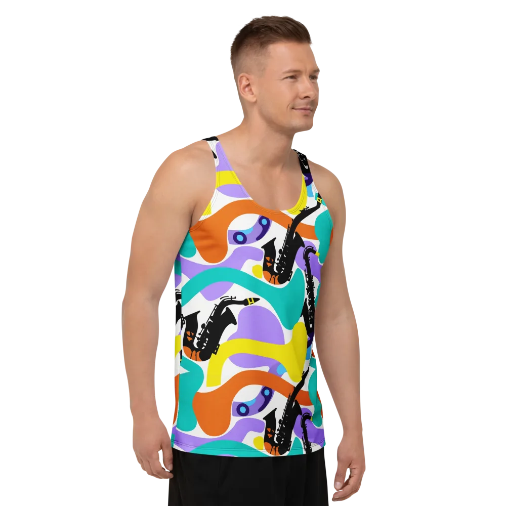 Neon Brass Parade on Men's Tank Top — Right Front