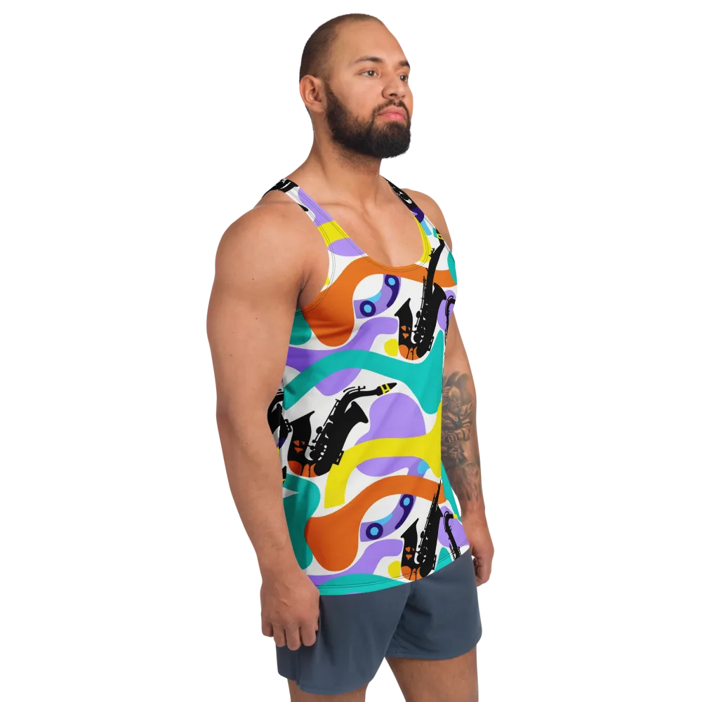 Neon Brass Parade on Men's Tank Top — Right Front