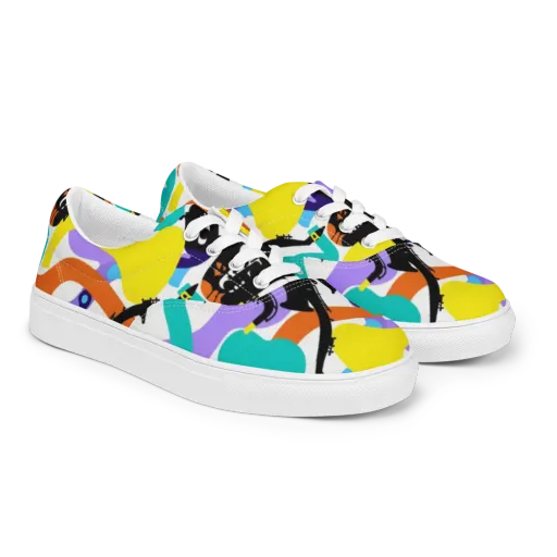 Neon Brass Parade on a Men's Lace-Up Canvas Shoes