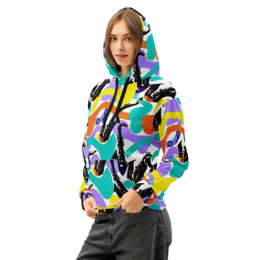 Neon Brass Parade on a Cotton Hoodie