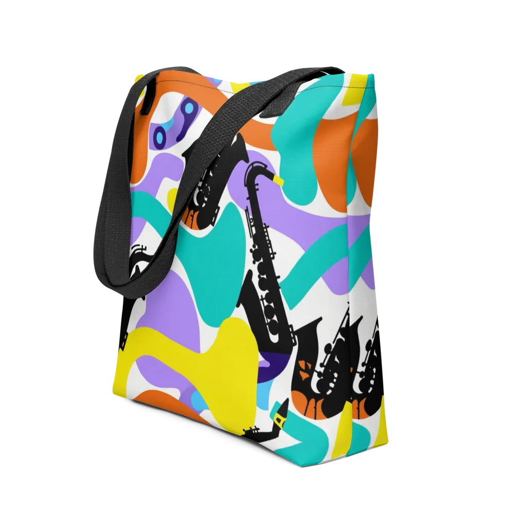 Neon Brass Parade on Tote Bag — Front
