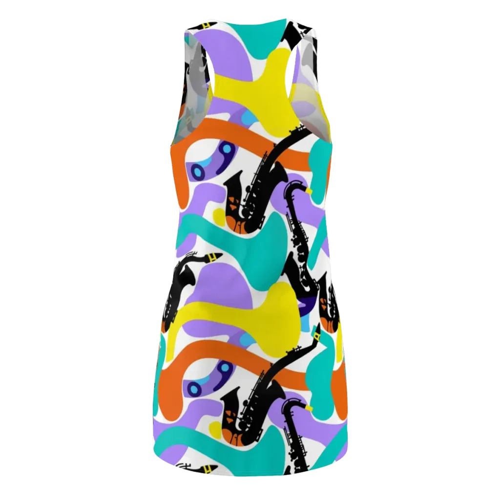 Neon Brass Parade on Racerback Dress — Back