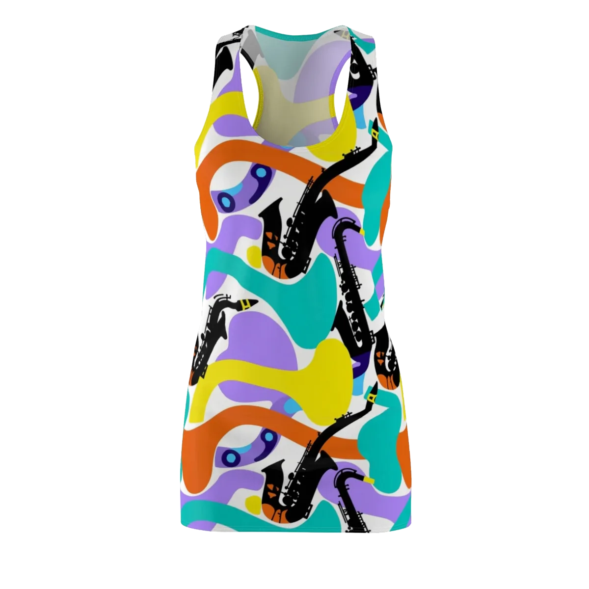 Neon Brass Parade on Racerback Dress — Front