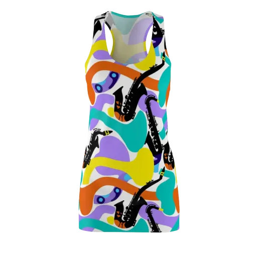 Neon Brass Parade on a Racerback Dress