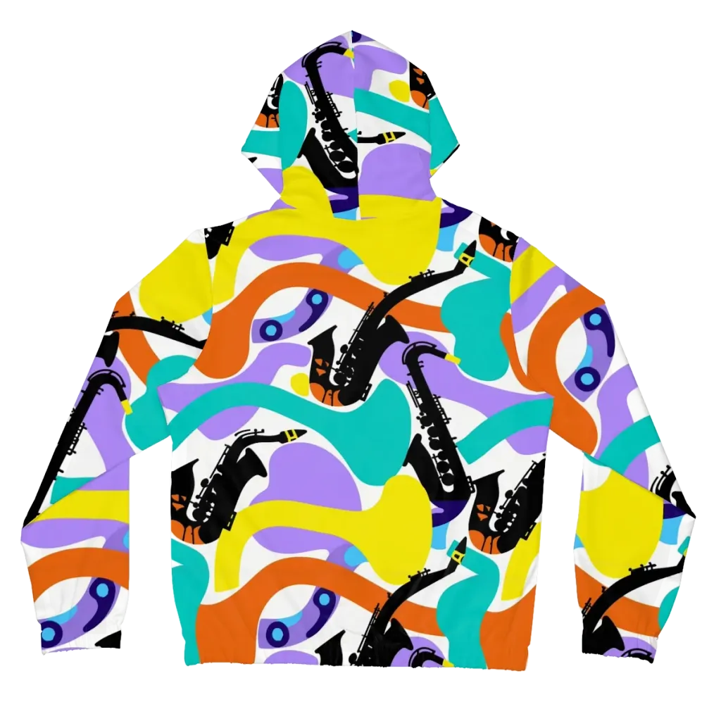 Neon Brass Parade on Women's Full-Zip Hoodie — Back