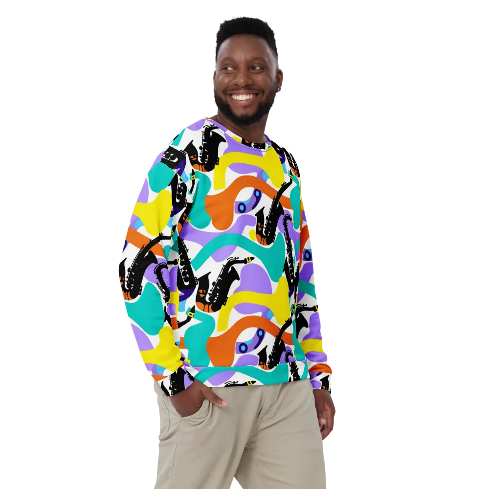 Neon Brass Parade on Sweatshirt — Front