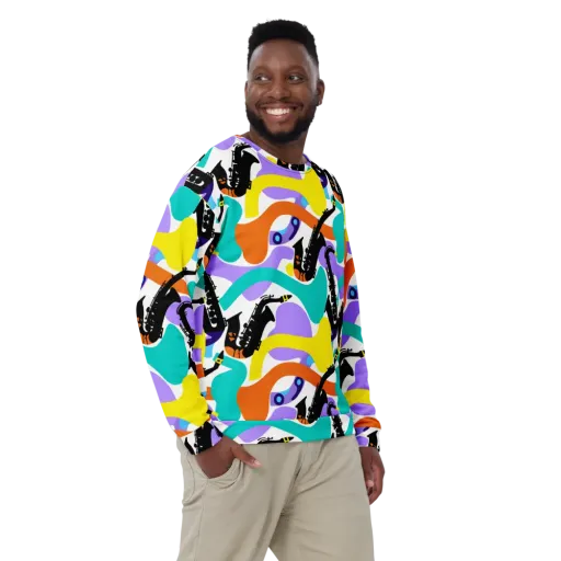 Neon Brass Parade on a Sweatshirt
