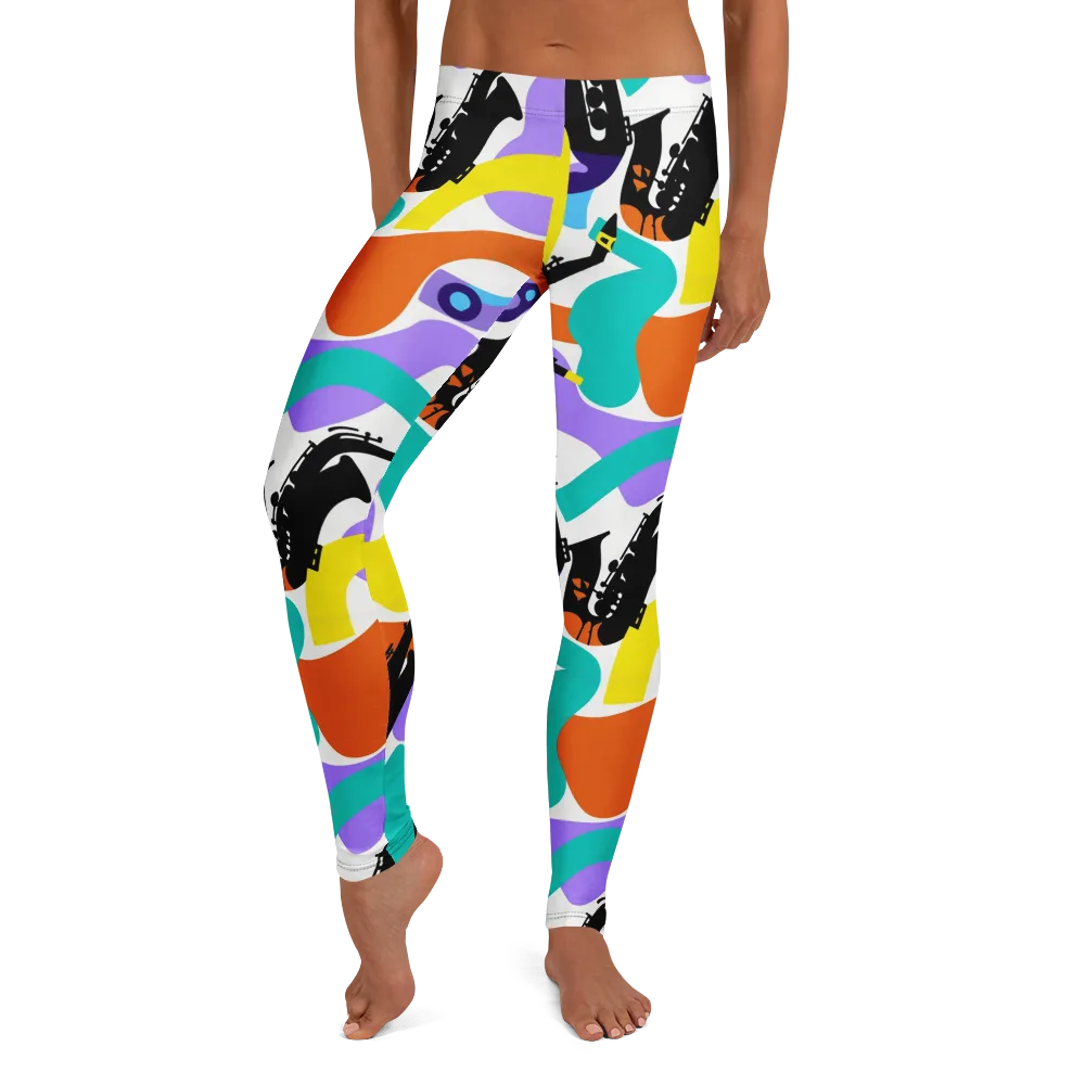 Neon Brass Parade on Leggings — Front