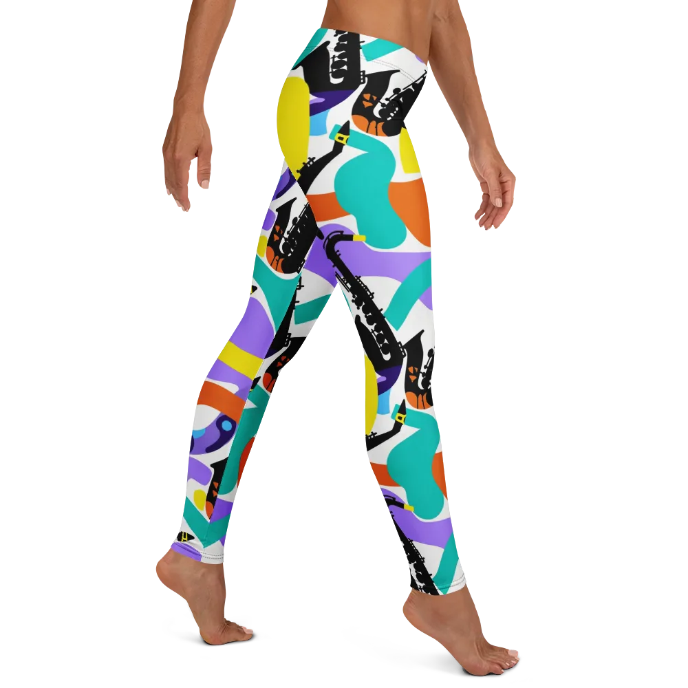 Neon Brass Parade on Leggings — Right