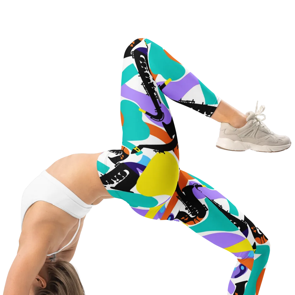 Neon Brass Parade on Leggings — Right