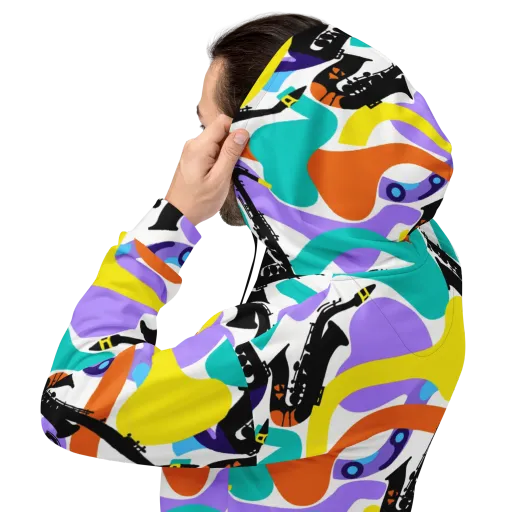 Neon Brass Parade on a Hoodie