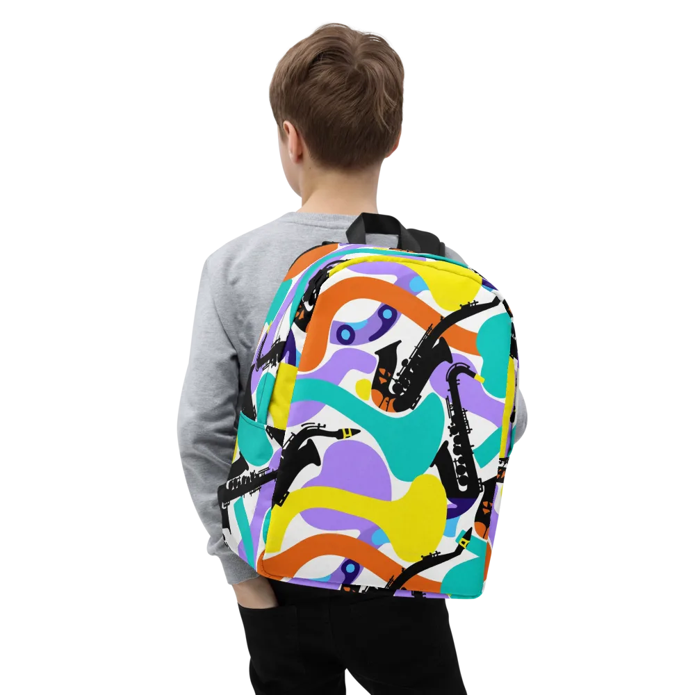 Neon Brass Parade on Minimalist Backpack — Zoomed-in