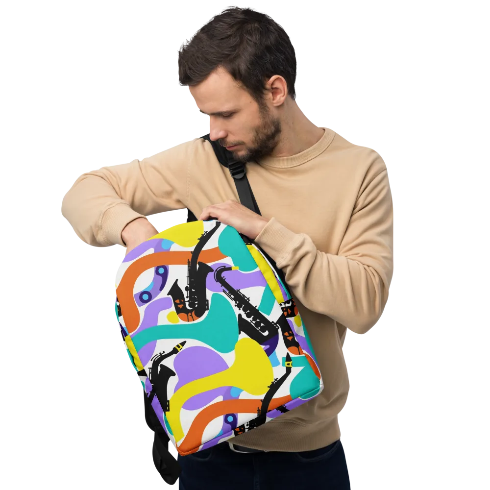 Neon Brass Parade on Minimalist Backpack — Front