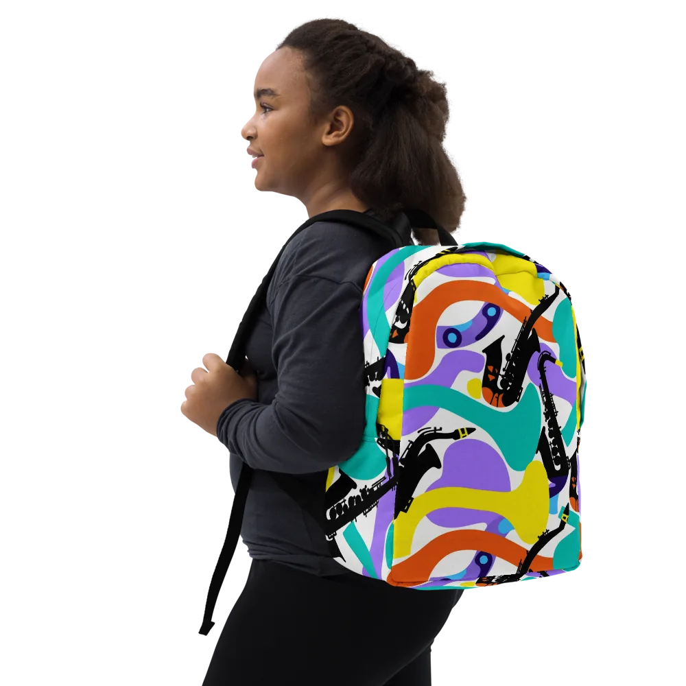 Neon Brass Parade on Minimalist Backpack — Right Front
