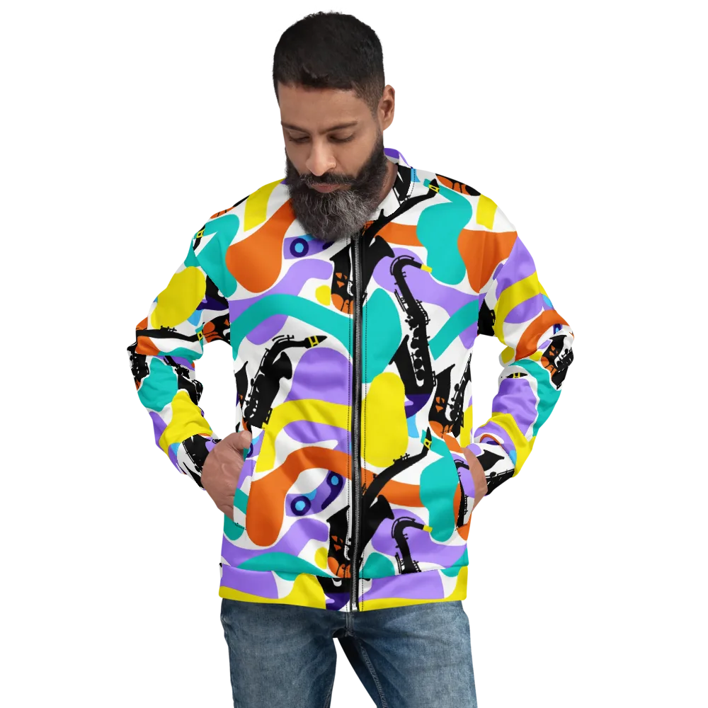 Neon Brass Parade on Bomber Jacket — Front