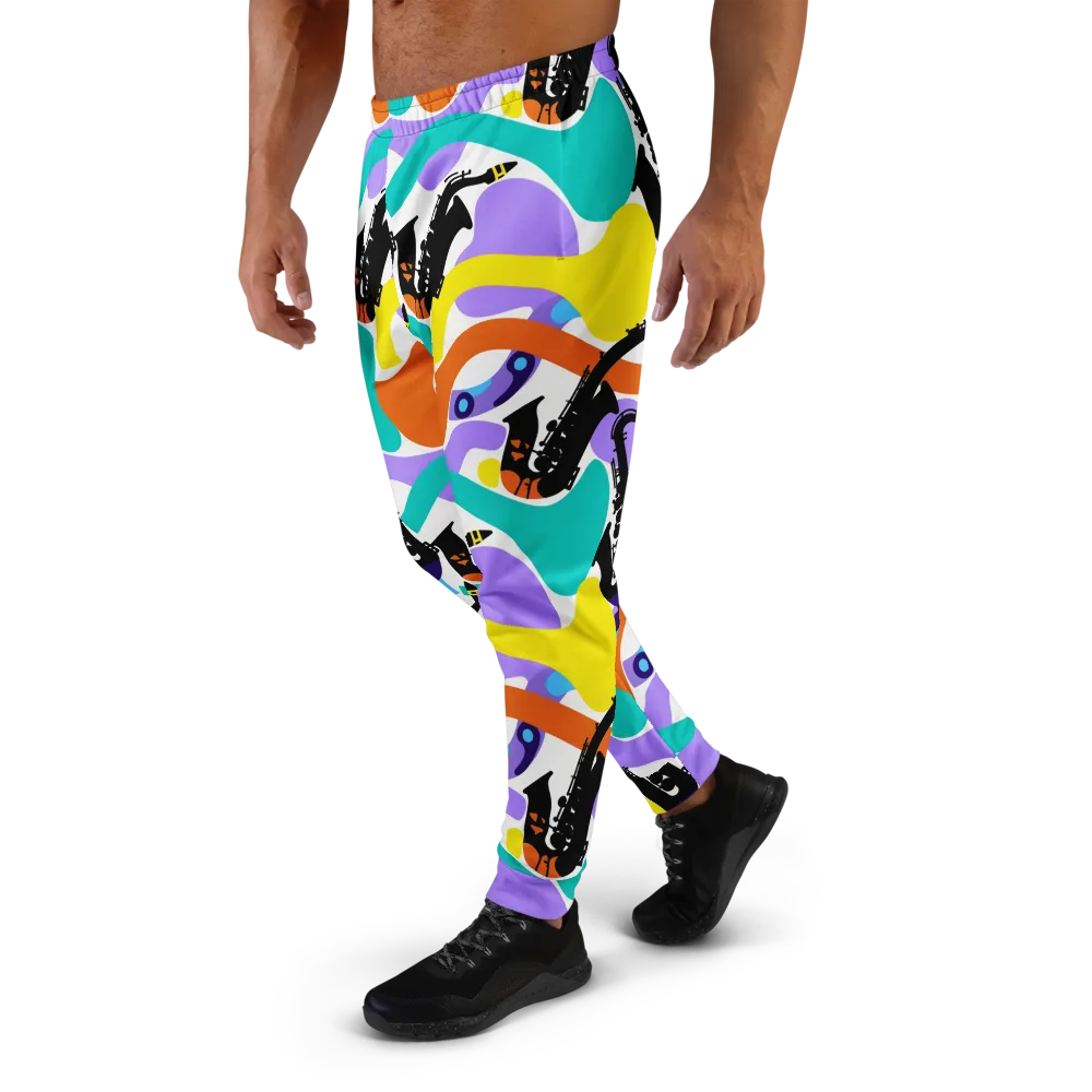 Neon Brass Parade on Men's Joggers — Left